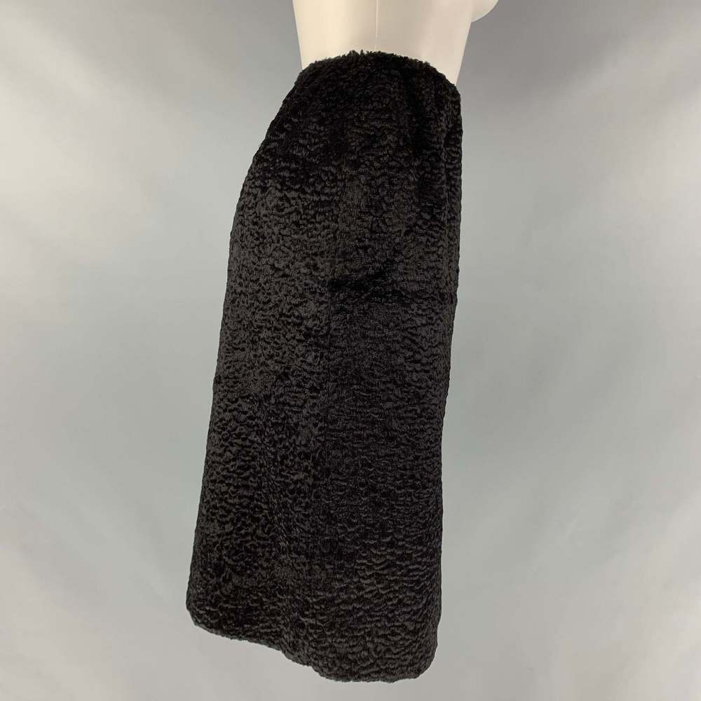 JAD RACHA Black Textured Pencil Below Knee Skirt - Picture 2 of 4